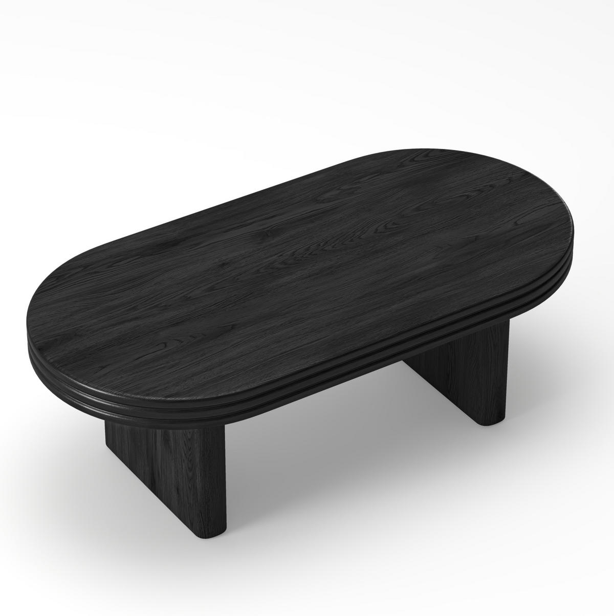 KLUBSKA miza, 120/60/41,5 cm črna, MDF z lesenim furnirjem - črna, leseni material (120/60/41.5cm) - BEAOK