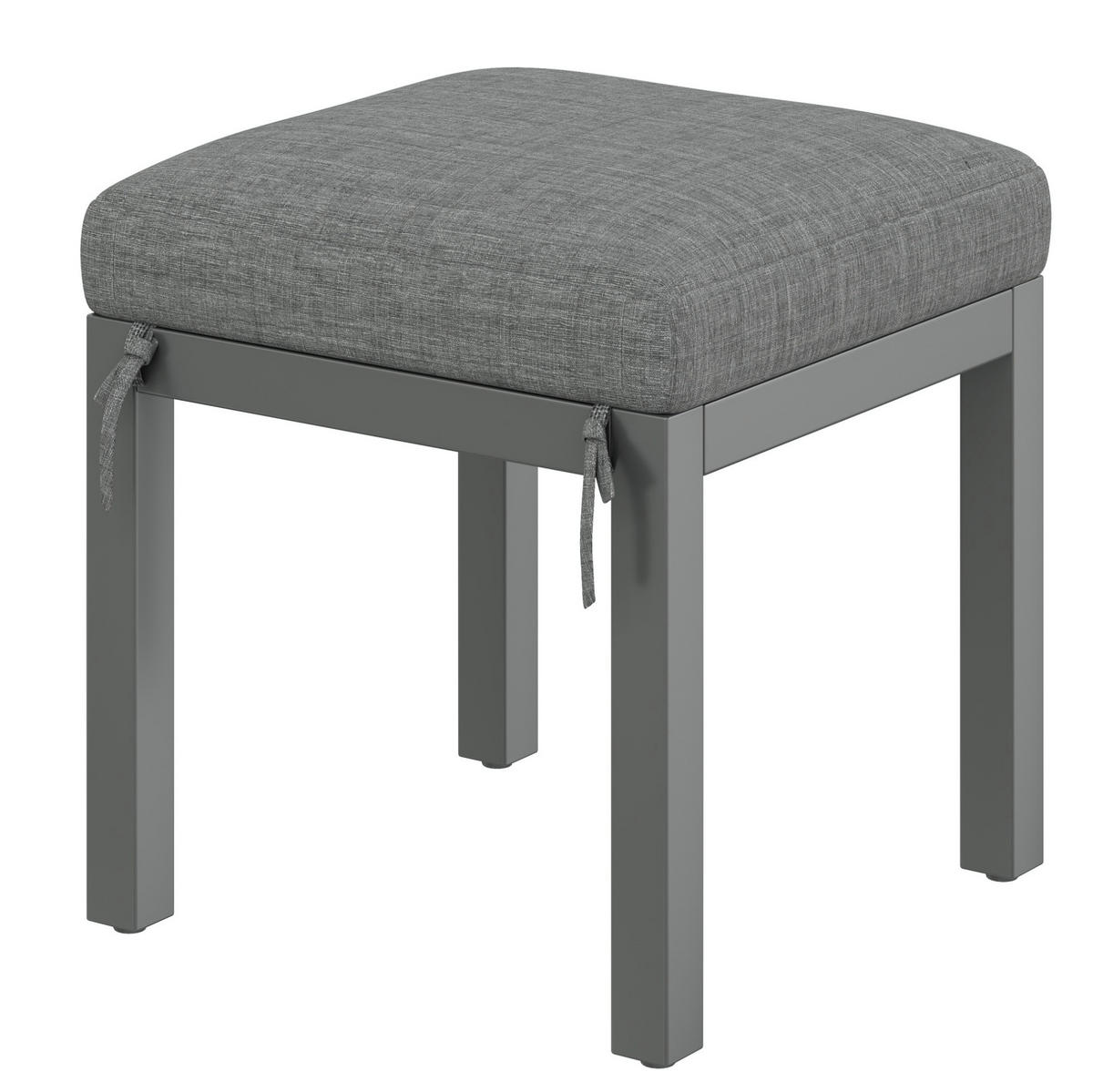 GARTENMÖBEL-SET 150/79,5/75 cm mit abnehmbarem Tisch und Sitzkissen, Seilarmlehnen, Grau/Natur - Grau, Metall - Redom