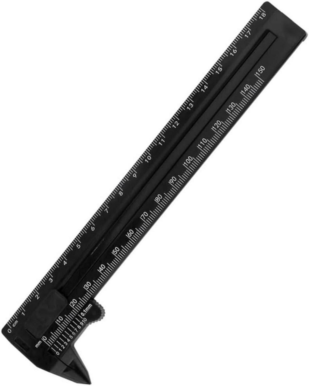 MESSSCHIEBER – Messbereich 0–150 mm und 0–180 mm, Doppelskala, zur Messung von Durchmesser und Dicke, schwarz, 2er-Pack - Schwarz, Kunststoff (19/4.7/1cm) - DCA