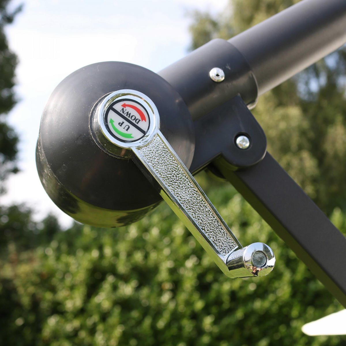 SONNENSCHIRM 3x3m mit 4 Gewichtsplatten, Grau - Grau, Metall (300/300cm) - Oviala