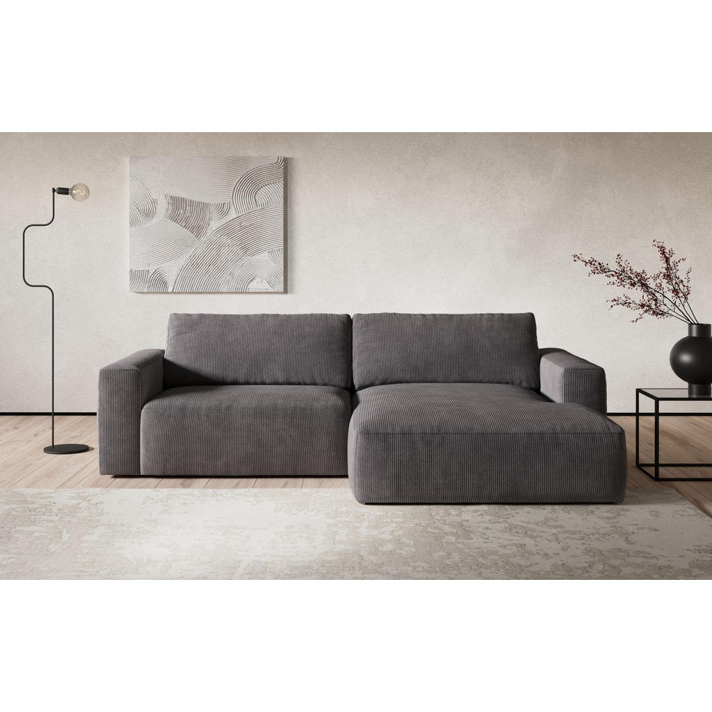 Thumbnail - Cotta Ecksofa, Anthrazit, Textil, Echtholz,Buche, 3-Sitzer, L-Form,L-Form, 288x175 cm, Wohnzimmer, Sofas & Couches, Wohn...