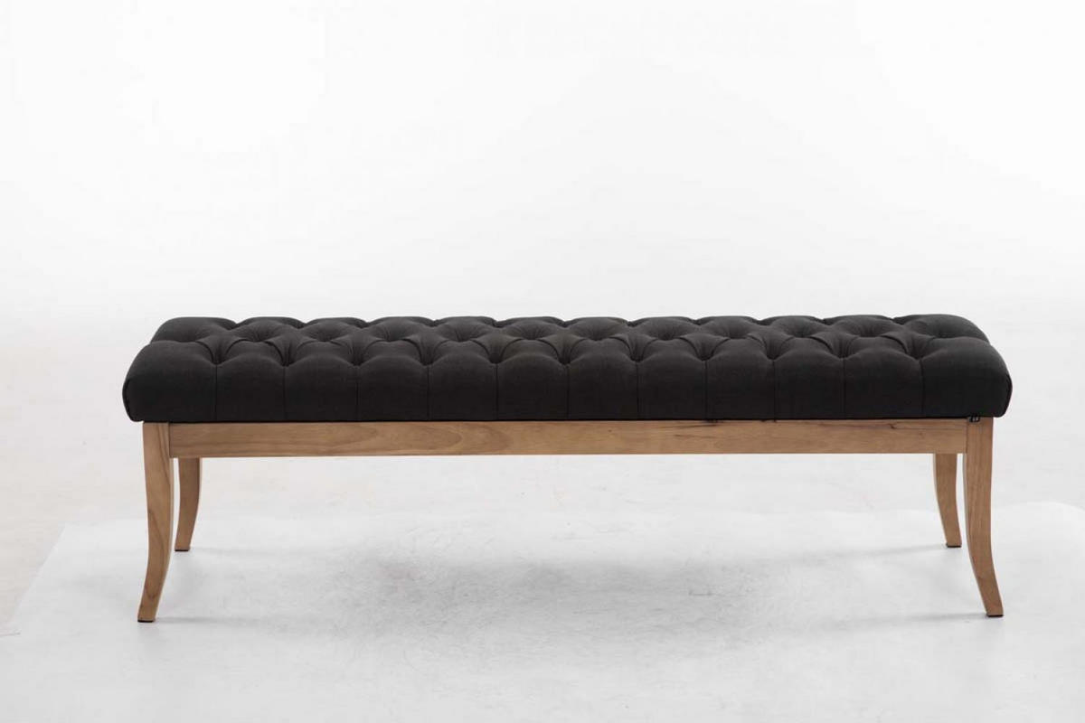 SITZBANK 150/38 cm Stoff dunkelgrau - Dunkelgrau/Naturfarben, Holz/Textil (150/46/38cm) - CLP