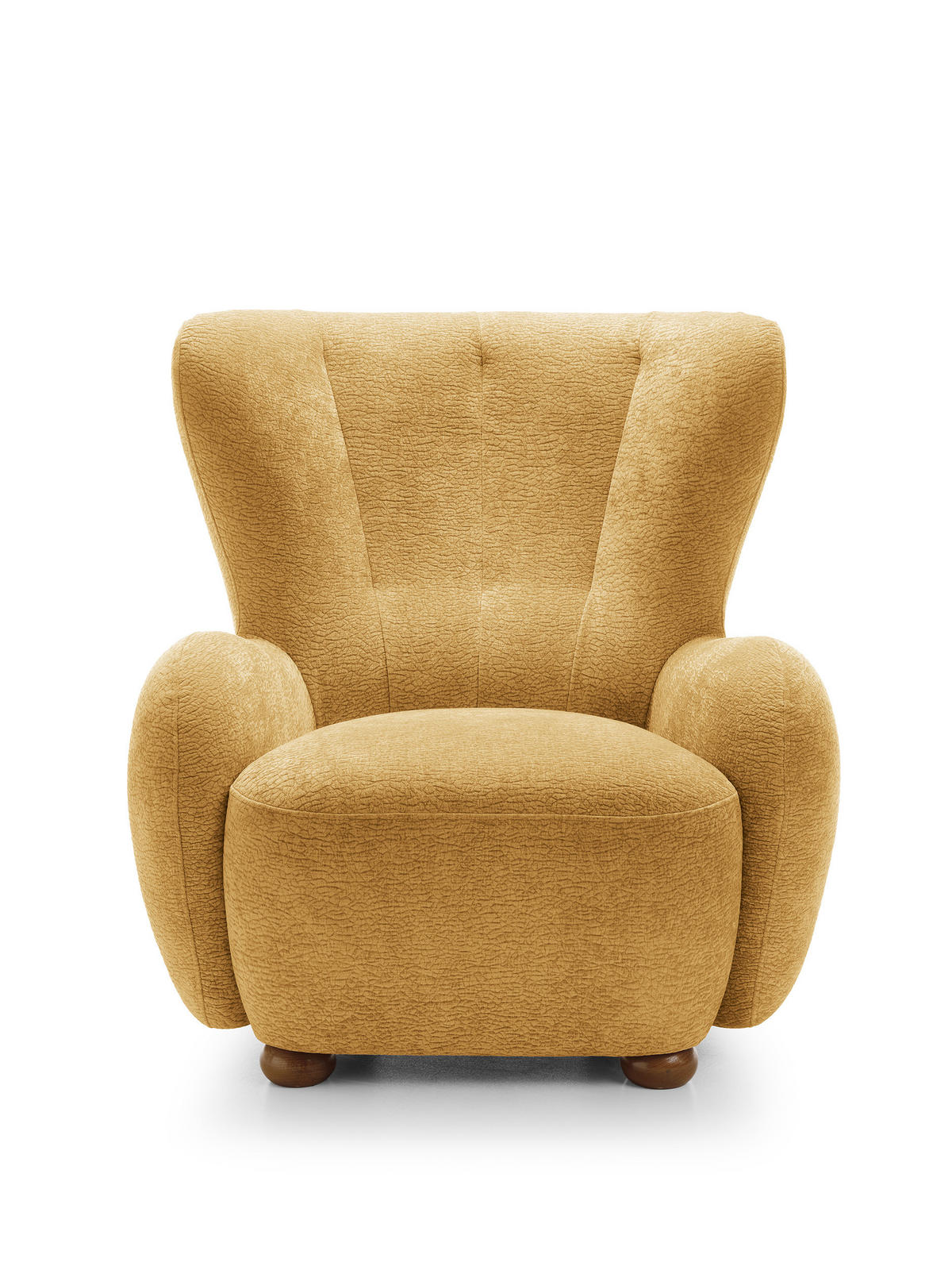 SESSEL MIST, Polstersessel Klassisch Loungesessel, Chenille-Stoff Gelb - Gelb, Holz/Holzwerkstoff (88/91/100cm) - MASSENO