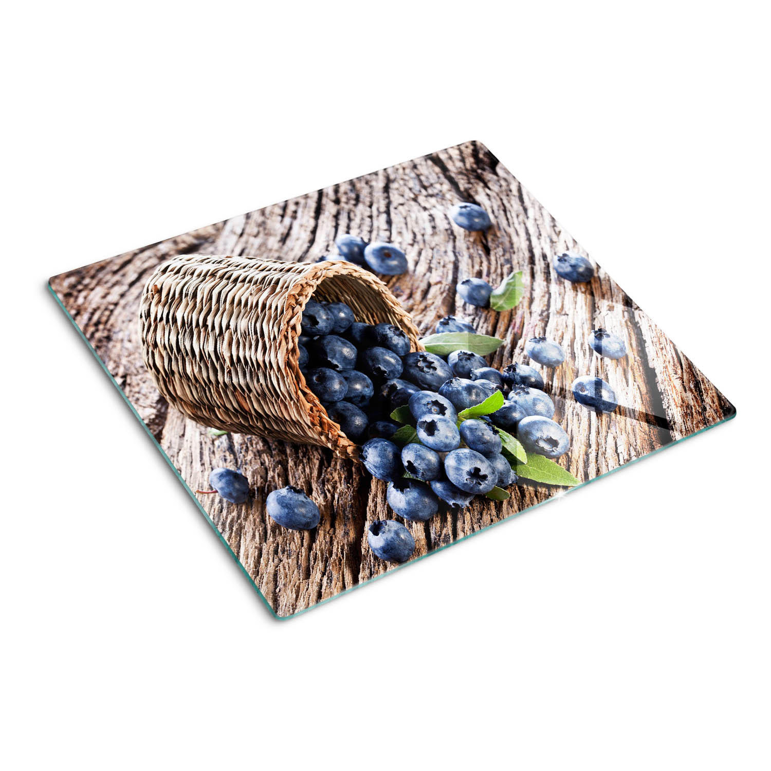 GLASPLATTE 60x52 cm Blaubeerkorb - Blau, Glas (60/0.4/52cm) - TULUP