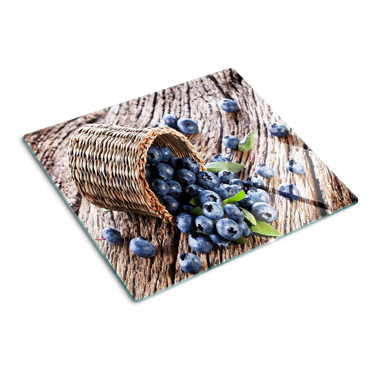 GLASPLATTE 60x52 cm Blaubeerkorb - Blau, Glas (60/0.4/52cm) - TULUP