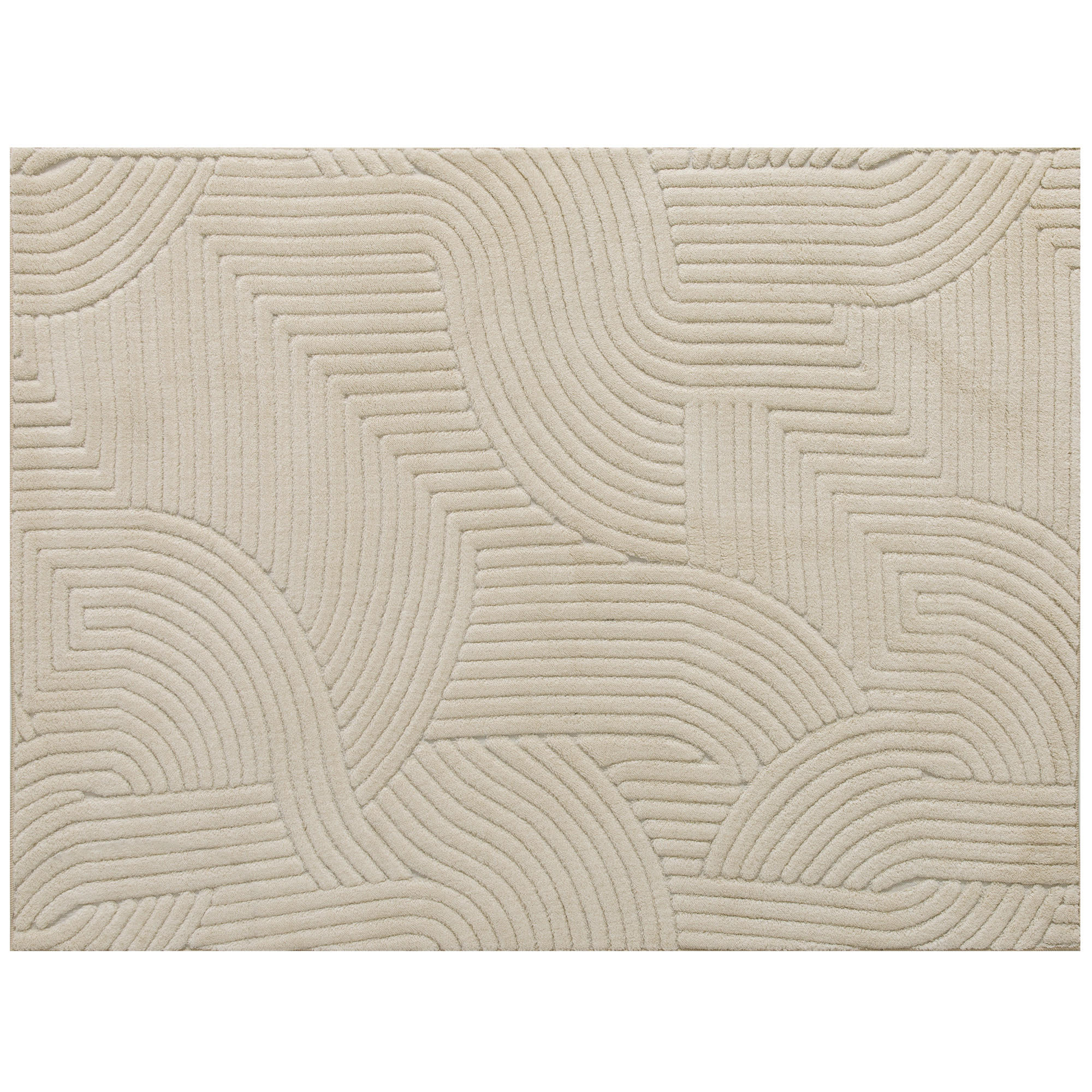 TEPPICH Polyester Cremeweiß - Creme, Textil (140/200cm) - HOMCOM