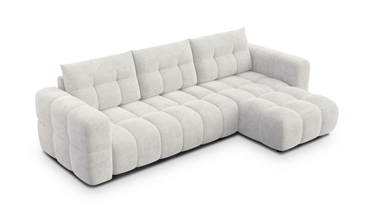ECKSOFA CLOUDI 4-Sitzer rechts, creme - Creme/Schwarz, Holz/Textil (294/160cm) - Courtois Laville