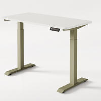 SCHREIBTISCH Elektrisch Höhenverstellbarer HomeOne 120x60cm Grün/Weiß mit Memory-Funktion, Anti-Kollisions Technologie - Weiß/Grün, Holzwerkstoff (60/120/72cm) - Desktronic