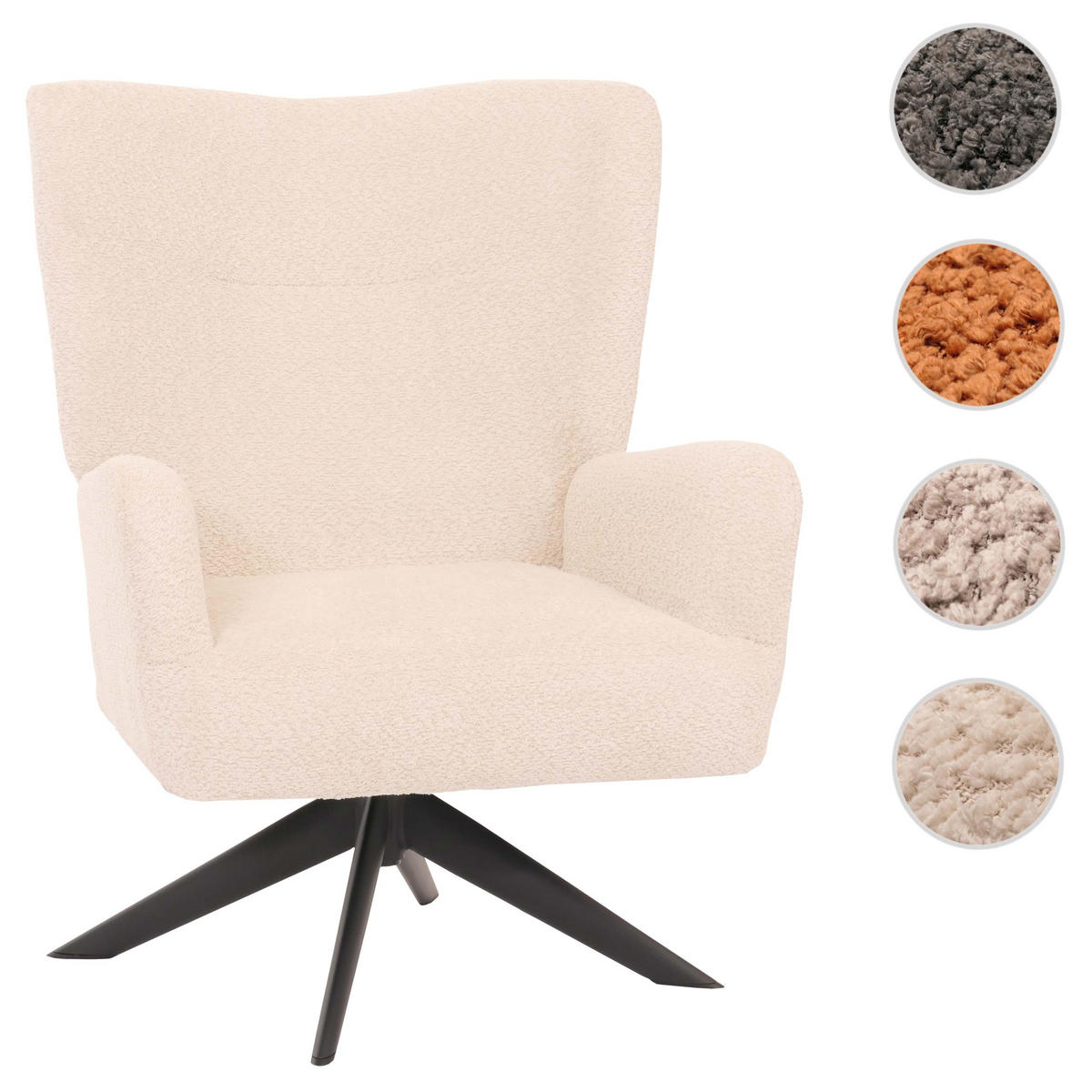 LOUNGE-SESSEL Creme - Creme, Textil (75/99/74cm) - MCW