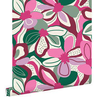 TAPETE Blumenmuster 50 x 900 cm - Pink, Papier (50/900cm) - ESTAhome