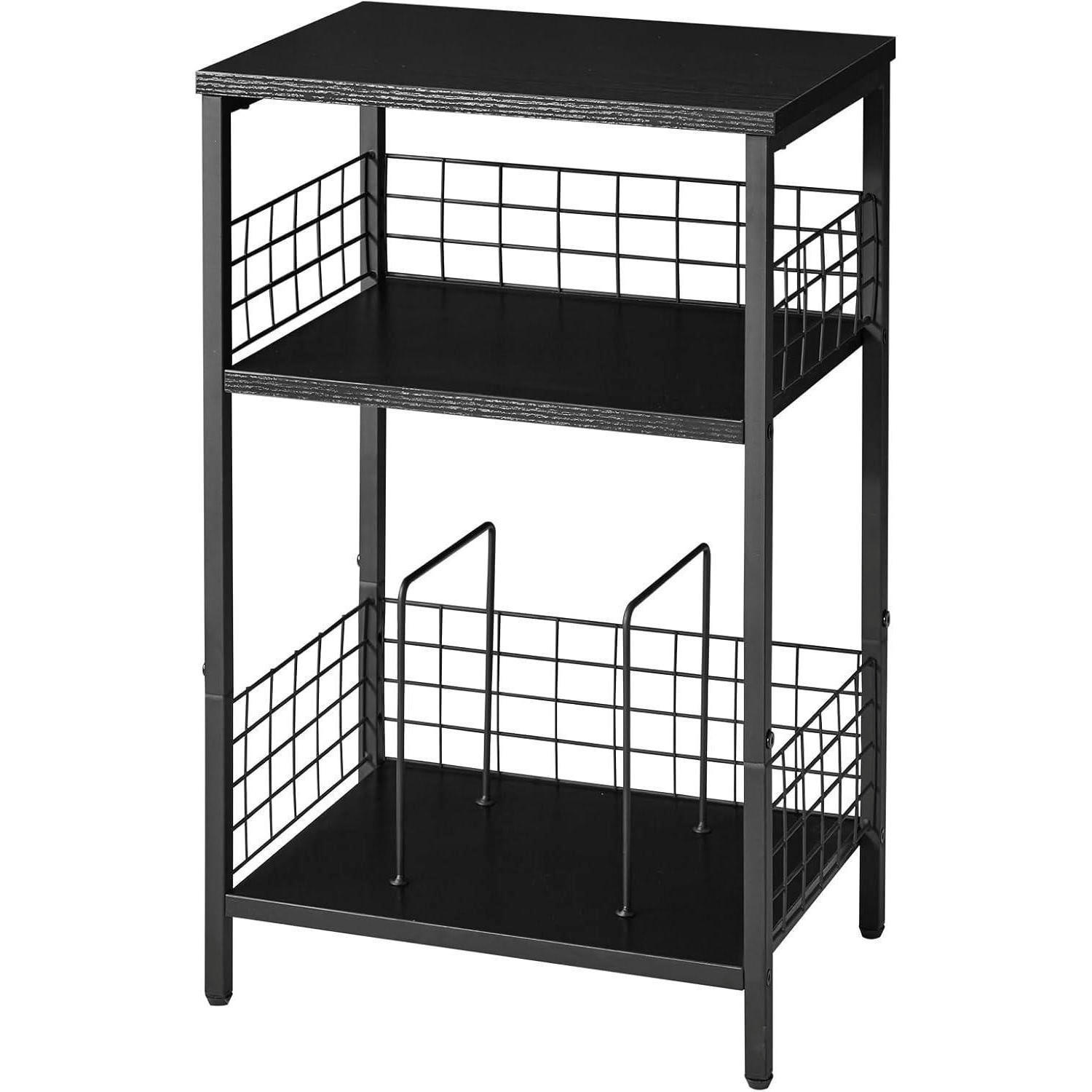 BEISTELLTISCH mit 3 Ebenen Schwarz - Multicolor, Metall (40/29/62.5cm)