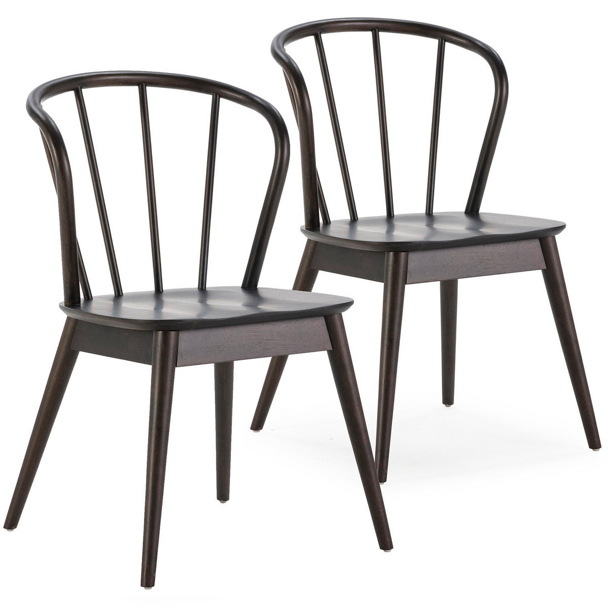STUHL 2er-Set Brisa Farbe Schwarz, Massivholz - Schwarz, Holz (47/83/59cm) - VS Venta-stock