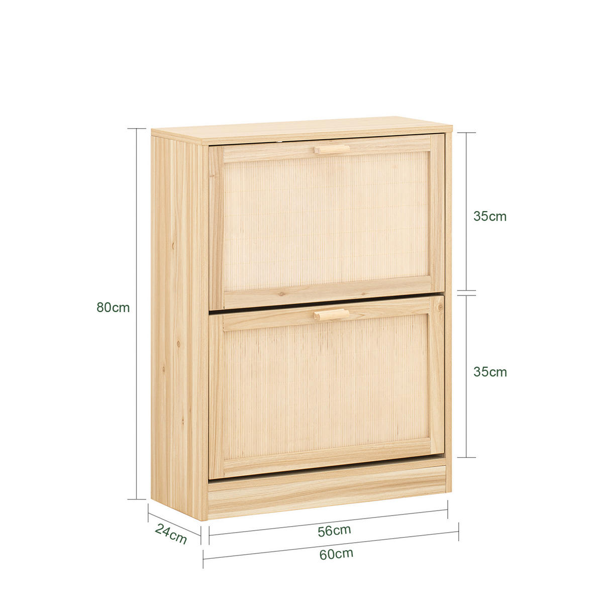 SCHUHSCHRANK NATUR - Naturfarben, Naturmaterialien/Holzwerkstoff (60/80/24cm) - SoBuy