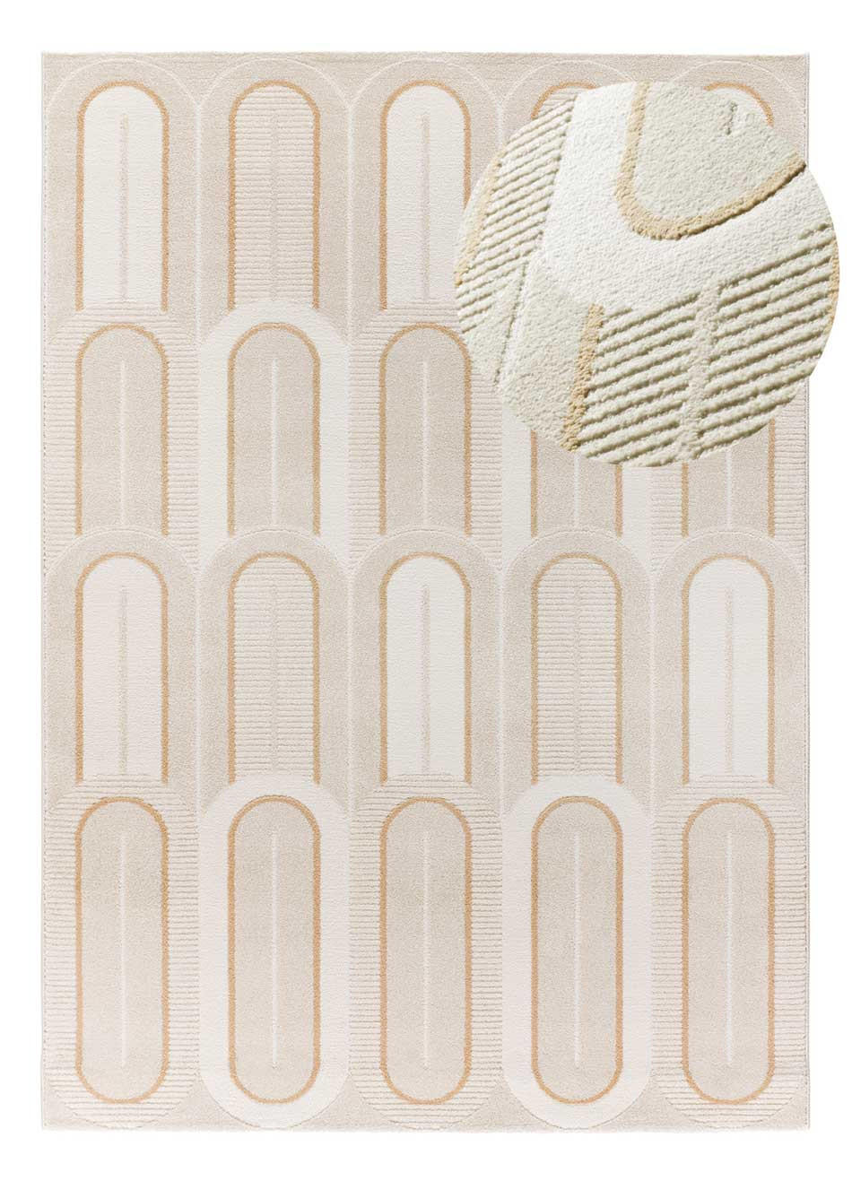 WEBTEPPICH beige Flora 133/190 cm - Beige/Creme, Naturmaterialien/Textil (133/190cm) - Atticgo
