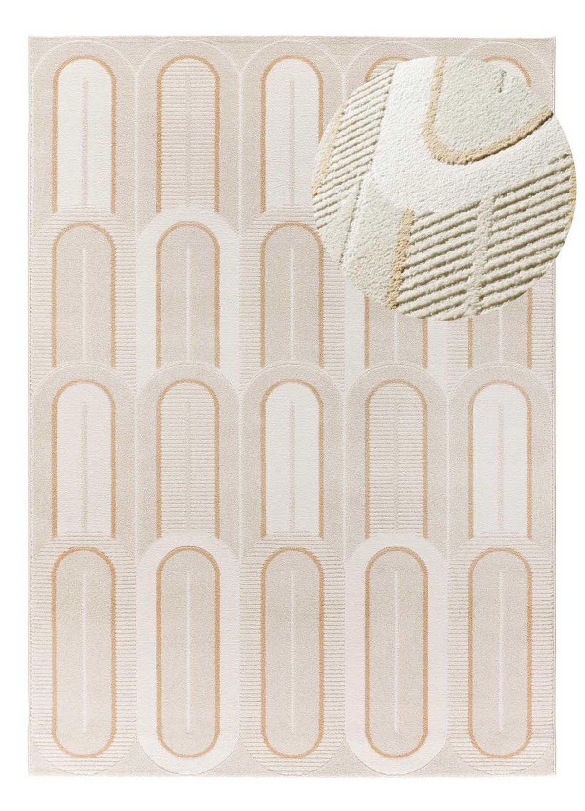 WEBTEPPICH beige Flora 160/230 cm - Beige/Creme, Naturmaterialien/Textil (160/230cm) - Atticgo
