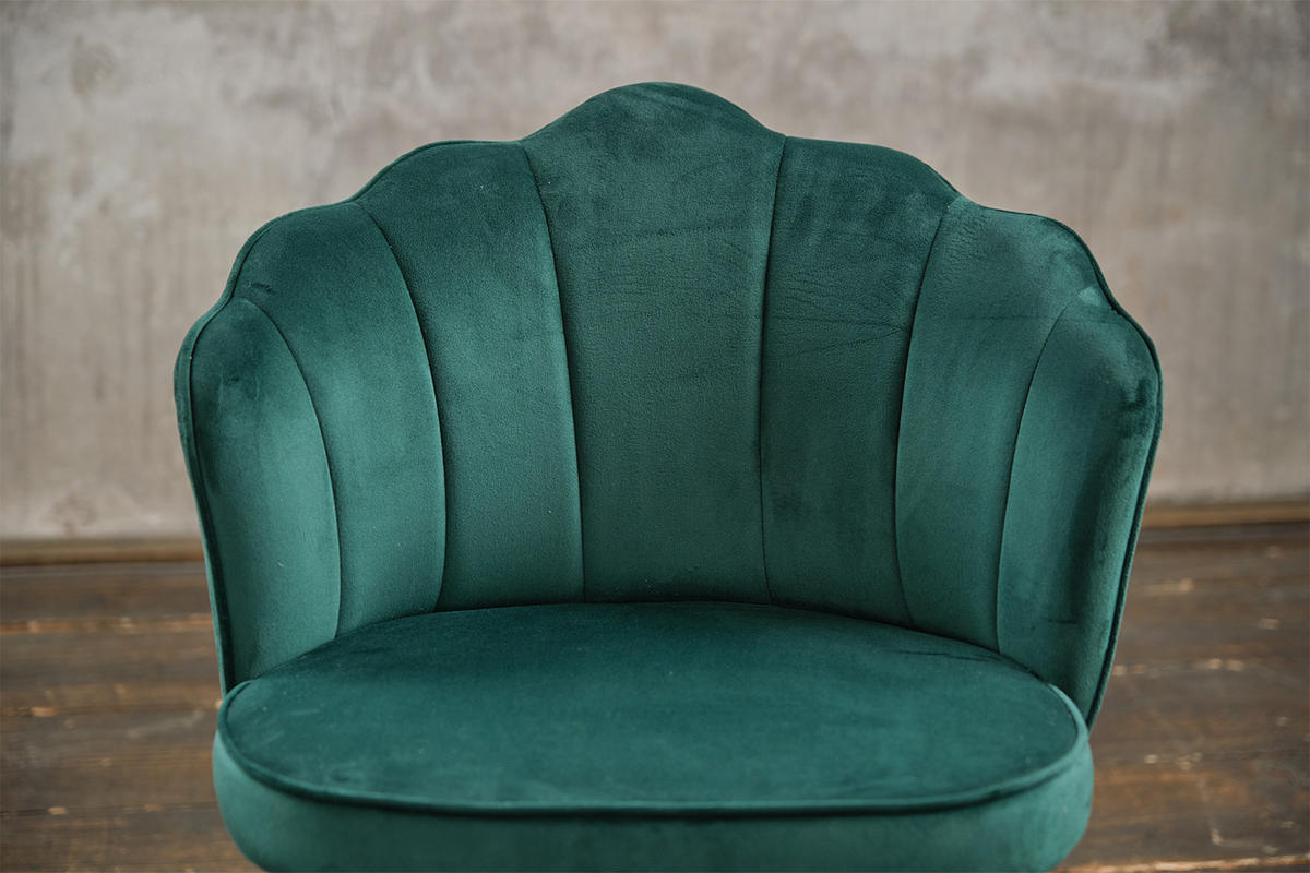 ESSZIMMERSTUHL SALLY Grün Velvet - Schwarz/Grün, Textil (55/76/57cm) - KAWOLA