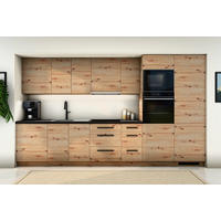 KÜCHENZEILE Nexa Woodline & Artisan-Eiche – 360 cm – KÜ-NEXA-002 - Hellbraun, Holzwerkstoff (360/212/58cm) - ROYAL24_MARKT
