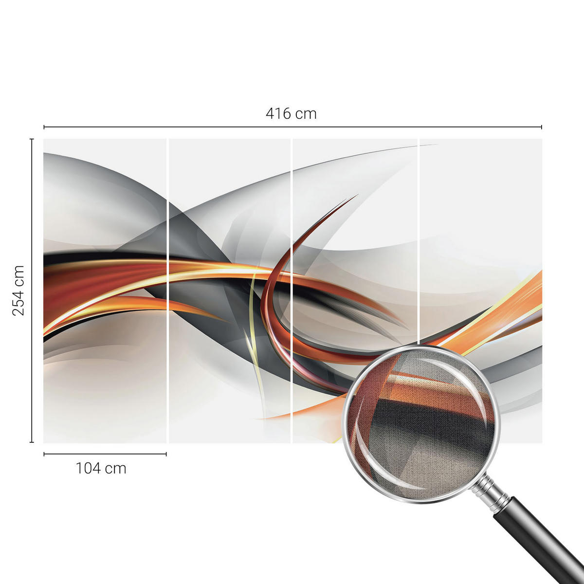FOTOTAPETE 416x254 cm - Abstrakte Dynamik - Beige, Textil (416/254cm) - Wallfluent