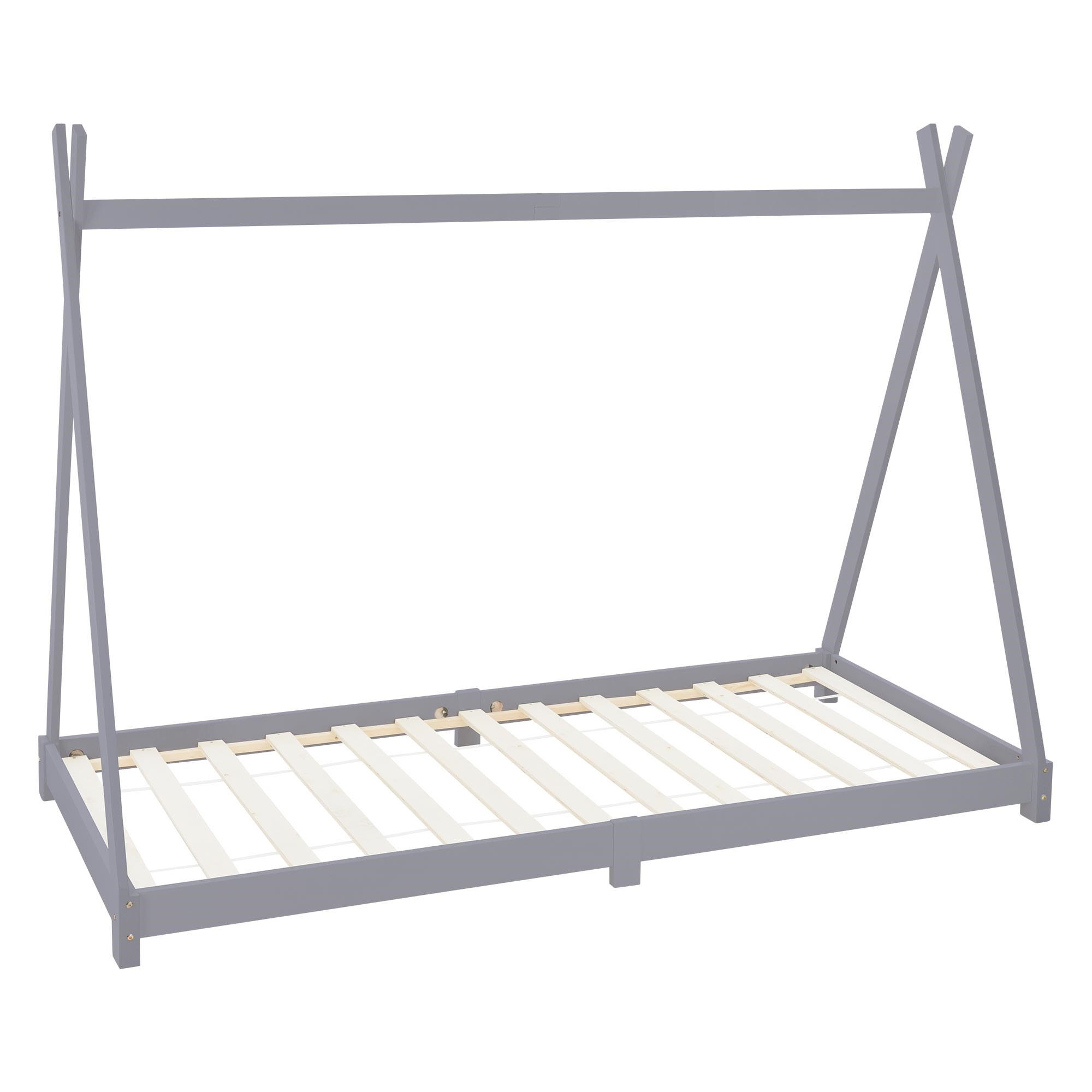 KINDERBETT Tipi 90x200 cm Hellgrau - Hellgrau, Holz (90/200cm) - ML-DESIGN