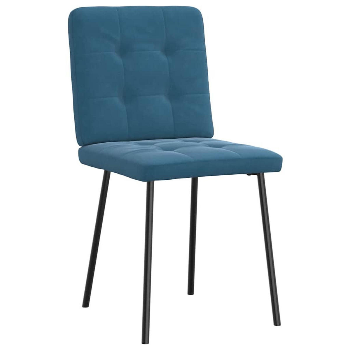 ESSZIMMERSTÜHLE 2 Stk. Blau Samt 45*54*83cm - Blau, Metall (45/83/54cm) - ZMH
