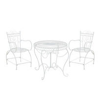 BALKONSET Bistroset Lorin Metall Weiß 2 Personen - Weiß, Metall - DELUKE