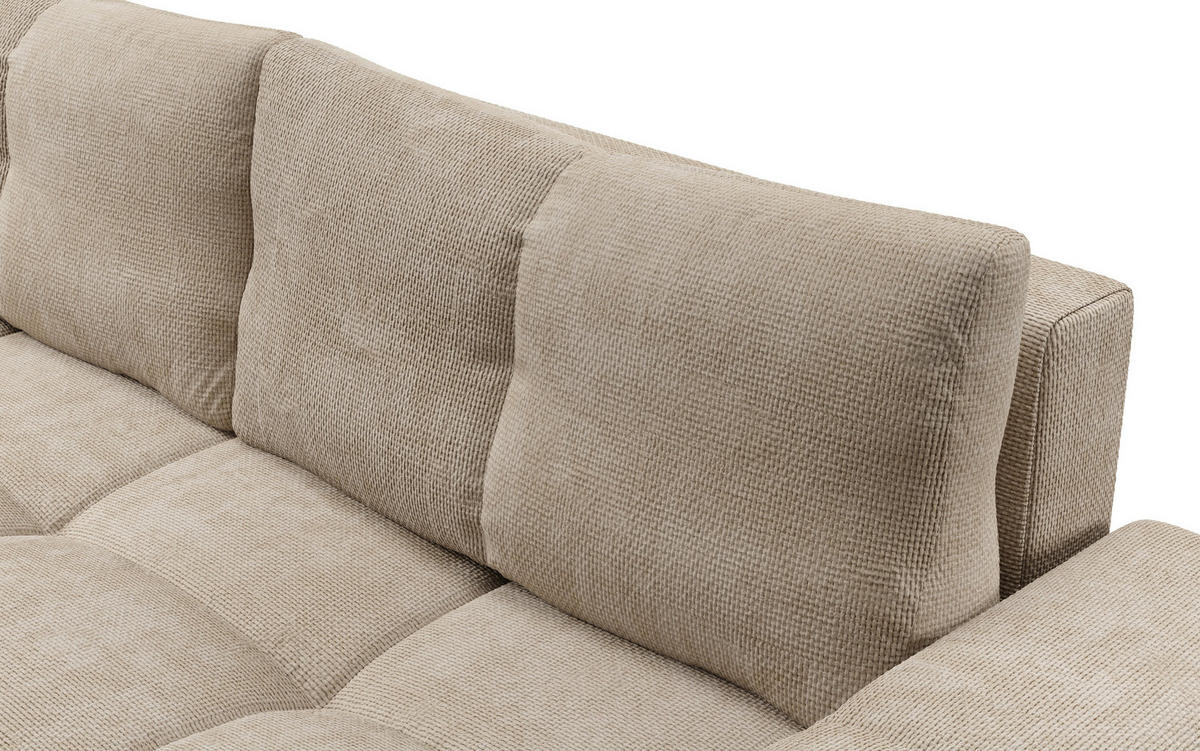 BETTSOFA DUCA Beige Jersey- Stoff mit Schlaffunktion - Beige, Holz (259/90/99cm) - MASSENO