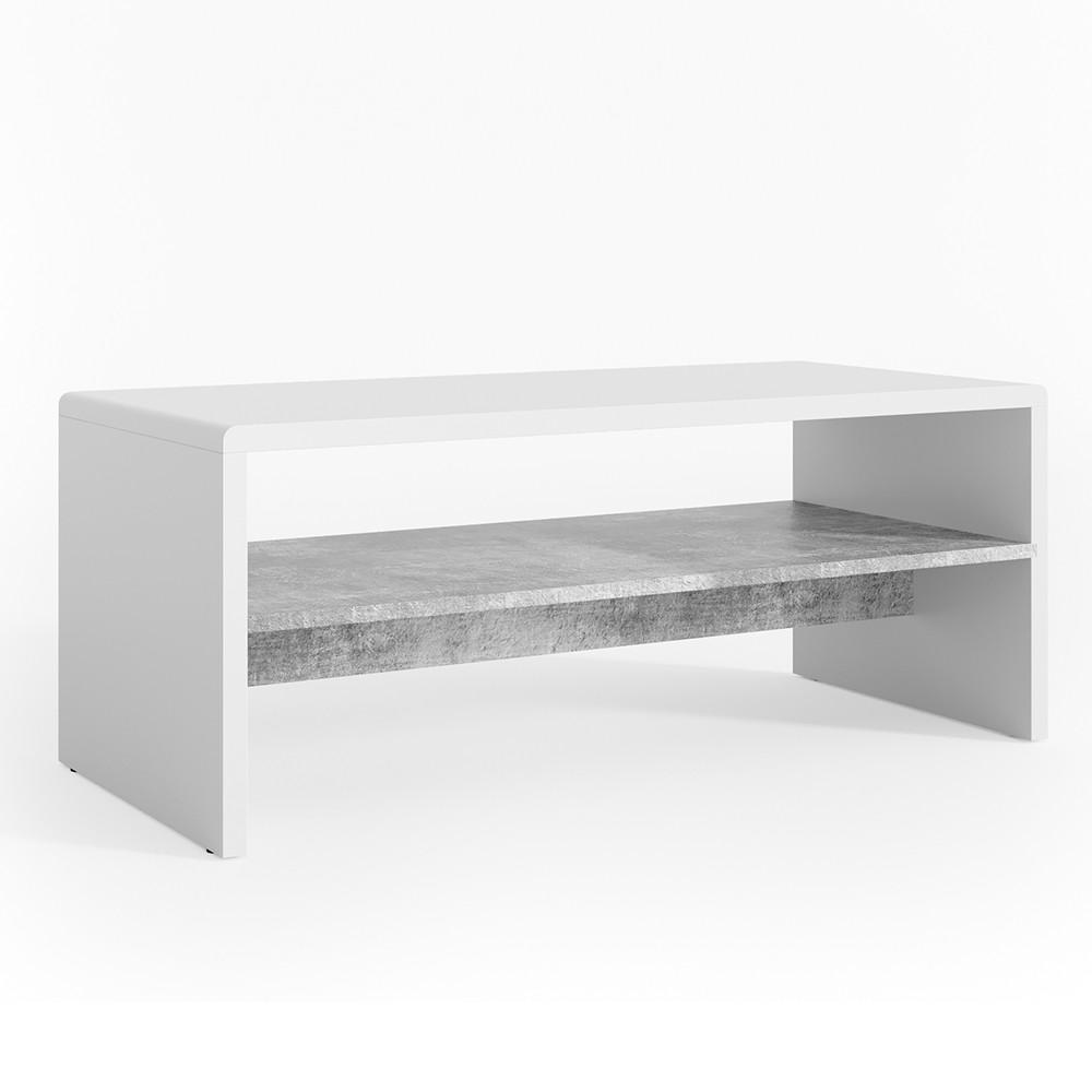 COUCHTISCH Beton/Weiß 99.6 x 39.8 cm - Weiß/Grau, Holzwerkstoff (39.8/99.6/40.1cm) - Vicco