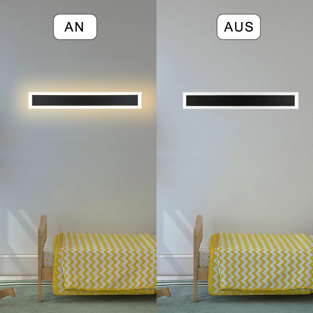 LED WANDLEUCHTE Lichtblick - Schwarz, Metall (8/4/50cm) - Nettlife
