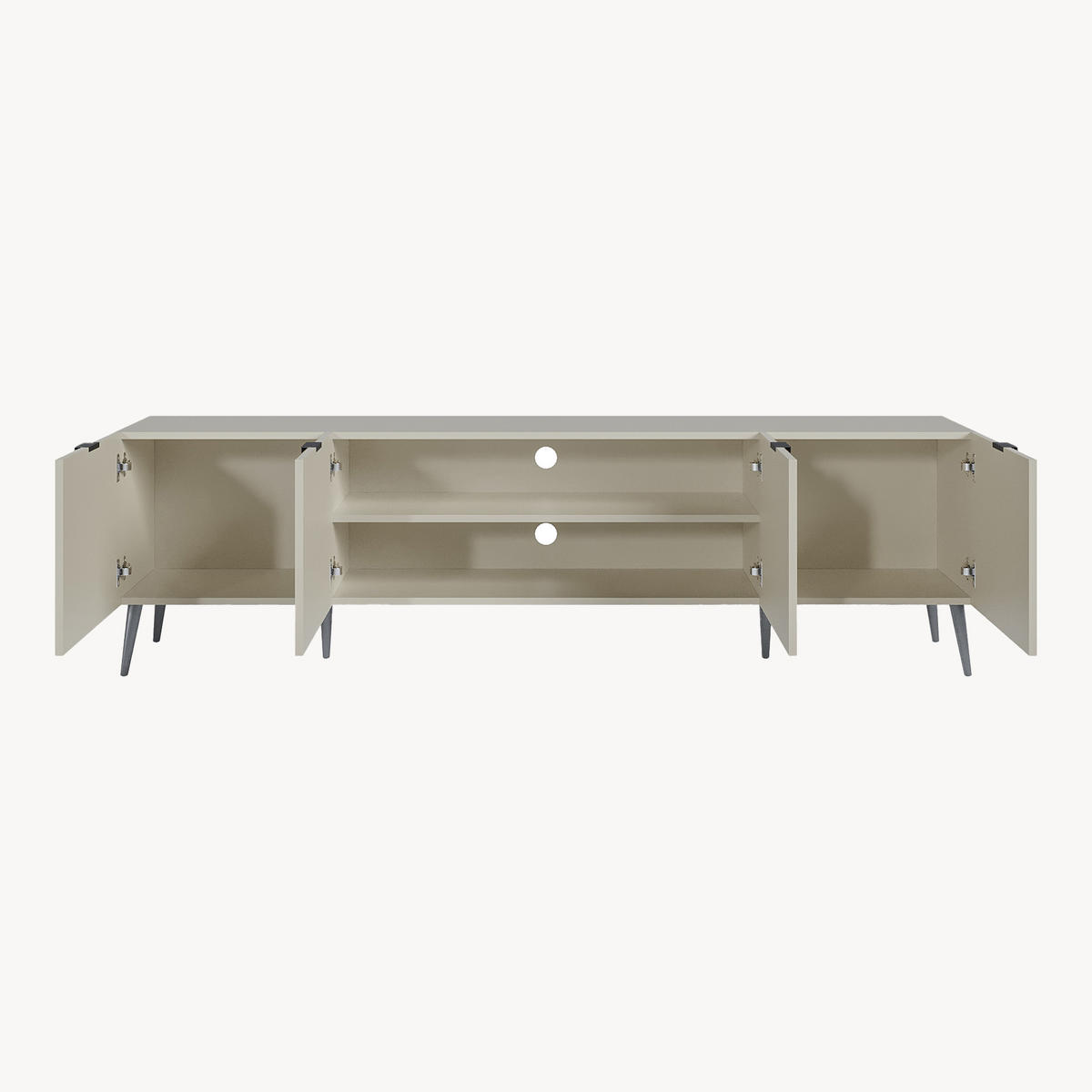 FERNSEHSCHRANK Nand - Sandfarben, Holzwerkstoff/Metall (35/51/180cm) - [en.casa]