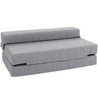 PODLAHOVÁ Rozkladacia pohovka z polyesteru, 138/80/50 cm sivá, skladacia s funkciou spania - sivá, textil (80/50/138cm) - BEAOK