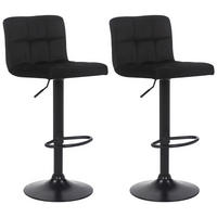 BARHOCKER 2er Set Fenai Samt schwarz - Schwarz, Textil/Metall (40/106/40cm) - TPFLiving