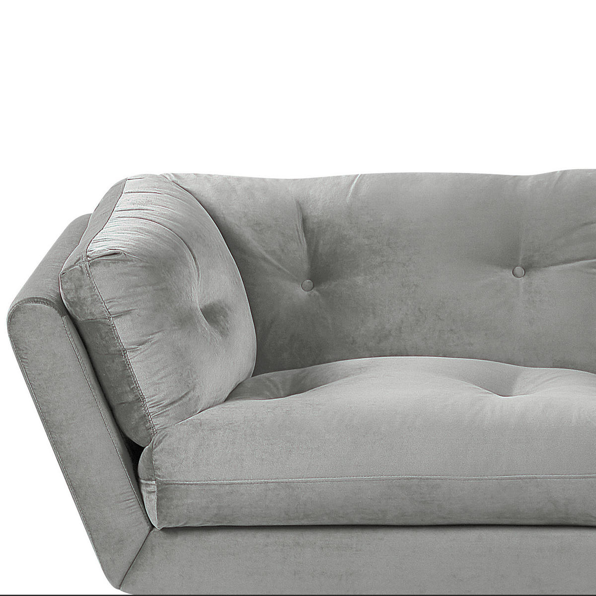 3-SITZER-SOFA Samtstoff Grau Lenvik - Grau, Textil (210/75/90cm) - Beliani