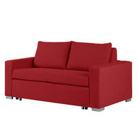 SCHLAFSOFA - Silberfarben/Rot, Textil (173/90/90cm) - home24