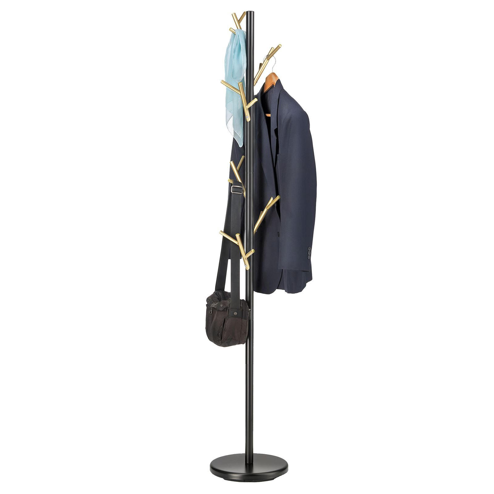 KLEIDERSTÄNDER ZENO - Goldfarben/Schwarz, Metall (30/177/30cm) - IDIMEX