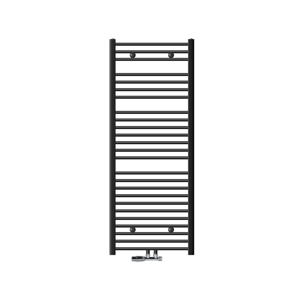 BADHEIZKÖRPER Sahara 600x1500 mm Anthrazit gerade mit Ventil Eckform - Anthrazit, Metall (60/150/3cm) - LuxeBath