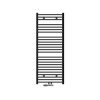 BADHEIZKÖRPER Sahara 600x1500 mm Anthrazit gerade mit Ventil Eckform - Anthrazit, Metall (60/150/3cm) - LuxeBath