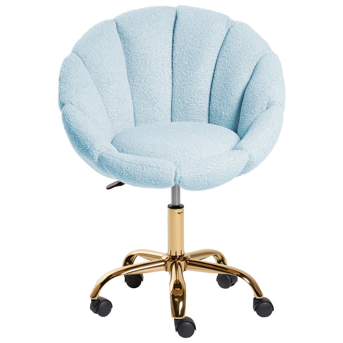 SCHREIBTISCHSTUHL Bouclé Hellblau Annabelle - Hellblau, Textil (66/81/39cm) - Beliani