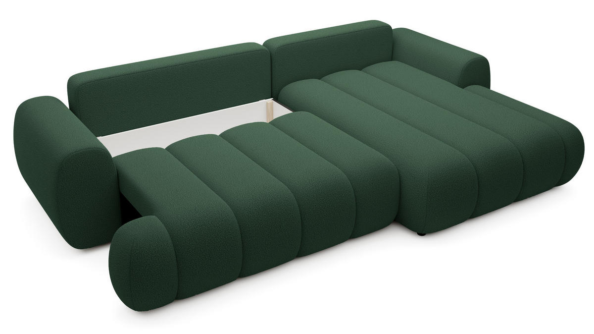 ECKSOFA mit Bettkasten Puro 270 cm, Rechts, Grün - Grün, Holz (168/272cm) - Emporius