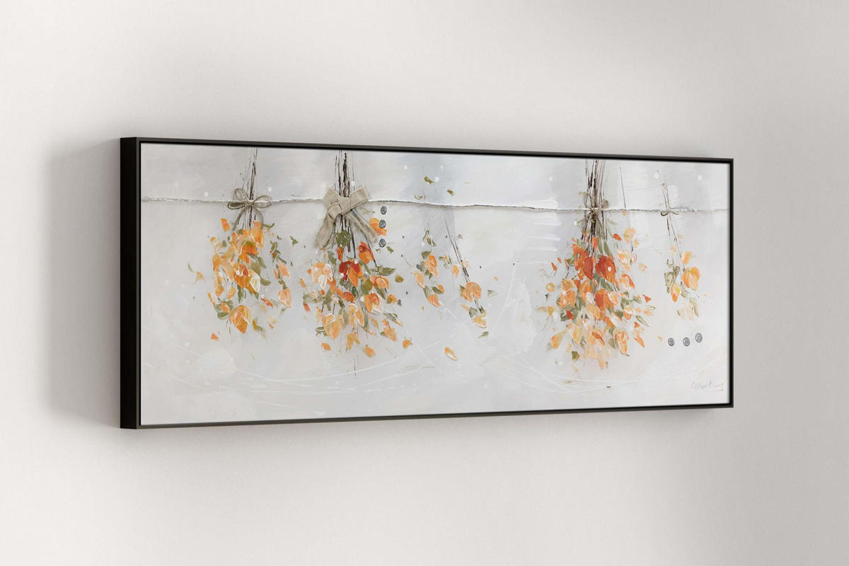ULJANA SLIKA 150/50 cm, Životinje - narančasta/bijela, tekstil/drvo (150/50cm) - KUNSTLOFT