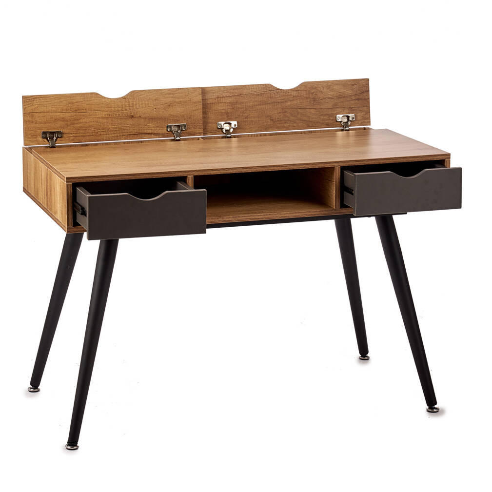 SCHREIBTISCH mit Schubladen 110/60/75 cm - Braun, Holz (110/60/75cm) - Giftdecor