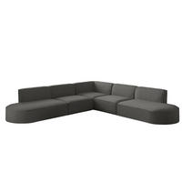 ECKSOFA Universal Palma Opera Velvet - Anthrazit, Holzwerkstoff/Textil (276/276cm) - Fun Möbel