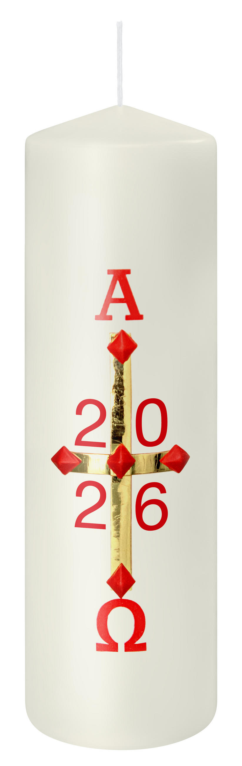 OSTERKERZE 165 x Ø 48 mm mit Jahreszahl - Beige, Paraffin (5/16.5/16.5cm) - Wiedemann Kerzen