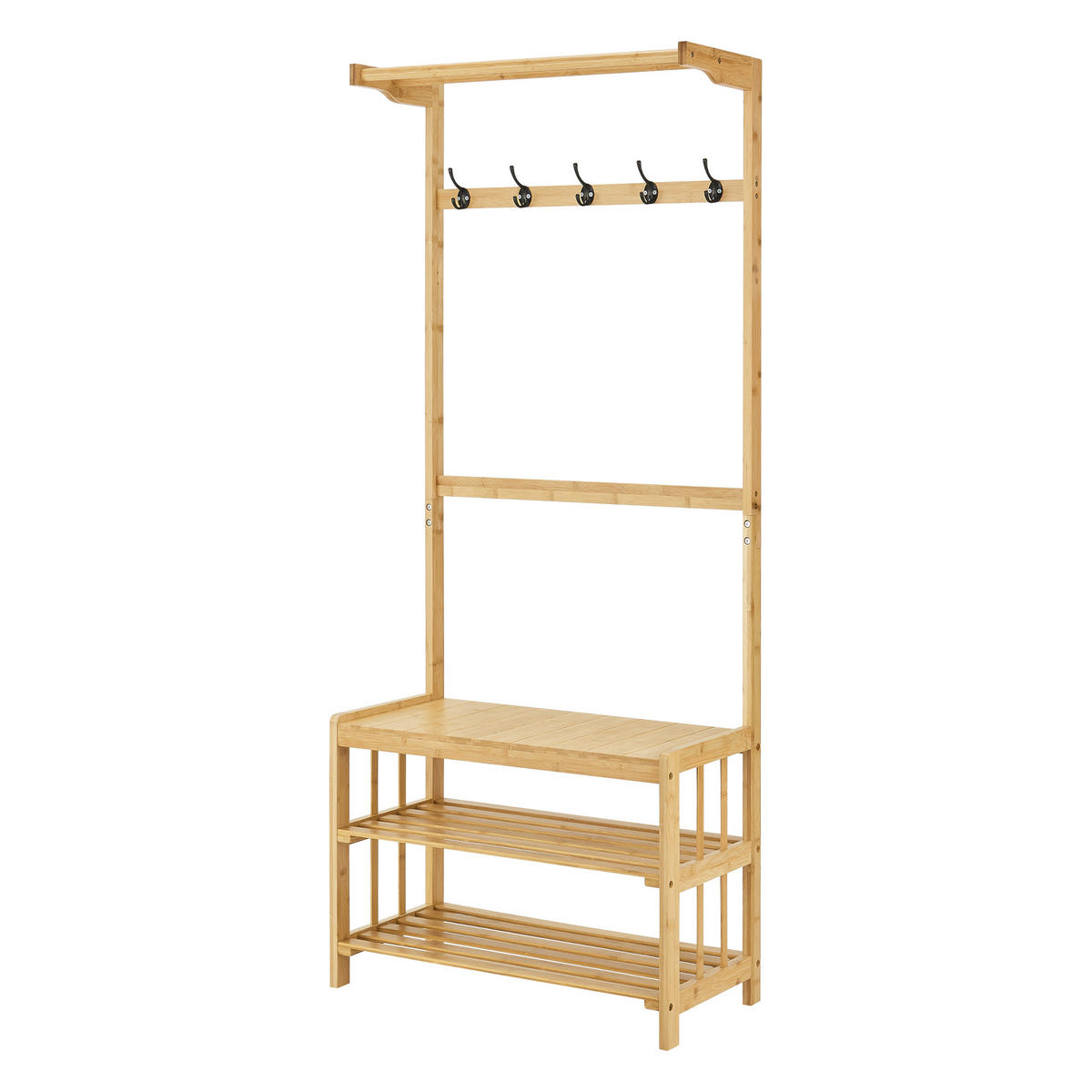 GARDEROBENSTÄNDER Tornio - Naturfarben, Holz (70/168/35cm) - [en.casa]