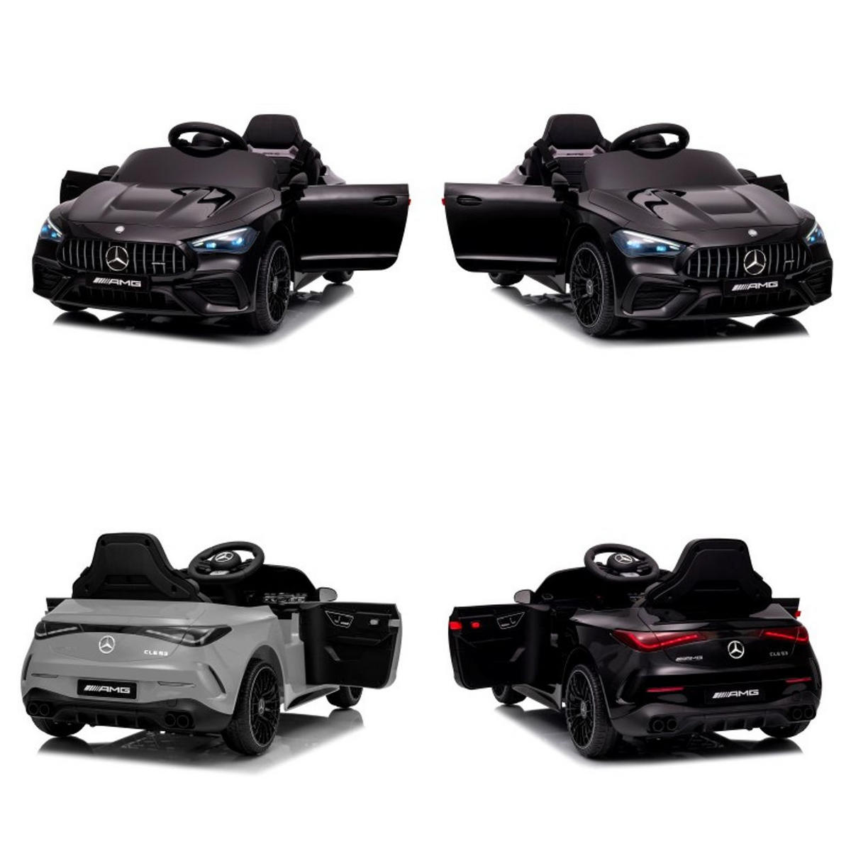 ELEKTROAUTO Mercedes AMG CLE53 schwarz Fernbedienung Stoßdämpfer LED - Schwarz, Kunststoff (99/55/43cm) - Chipolino