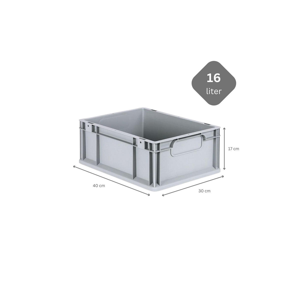 EUROBOX 5x Nextgen Economy Mit Auflagedeckel Grau/Blau Griffe Geschlossen 16 Liter - Blau, Kunststoff (30/17/40cm) - PROREGAL