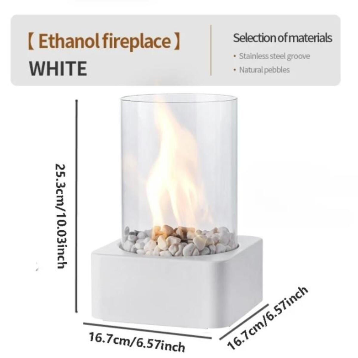 BIOETHANOL-KAMIN Weiß 16.7/16.7/25.3 cm - Weiß, Metall (16.7/25.3/16.7cm) - Authentics