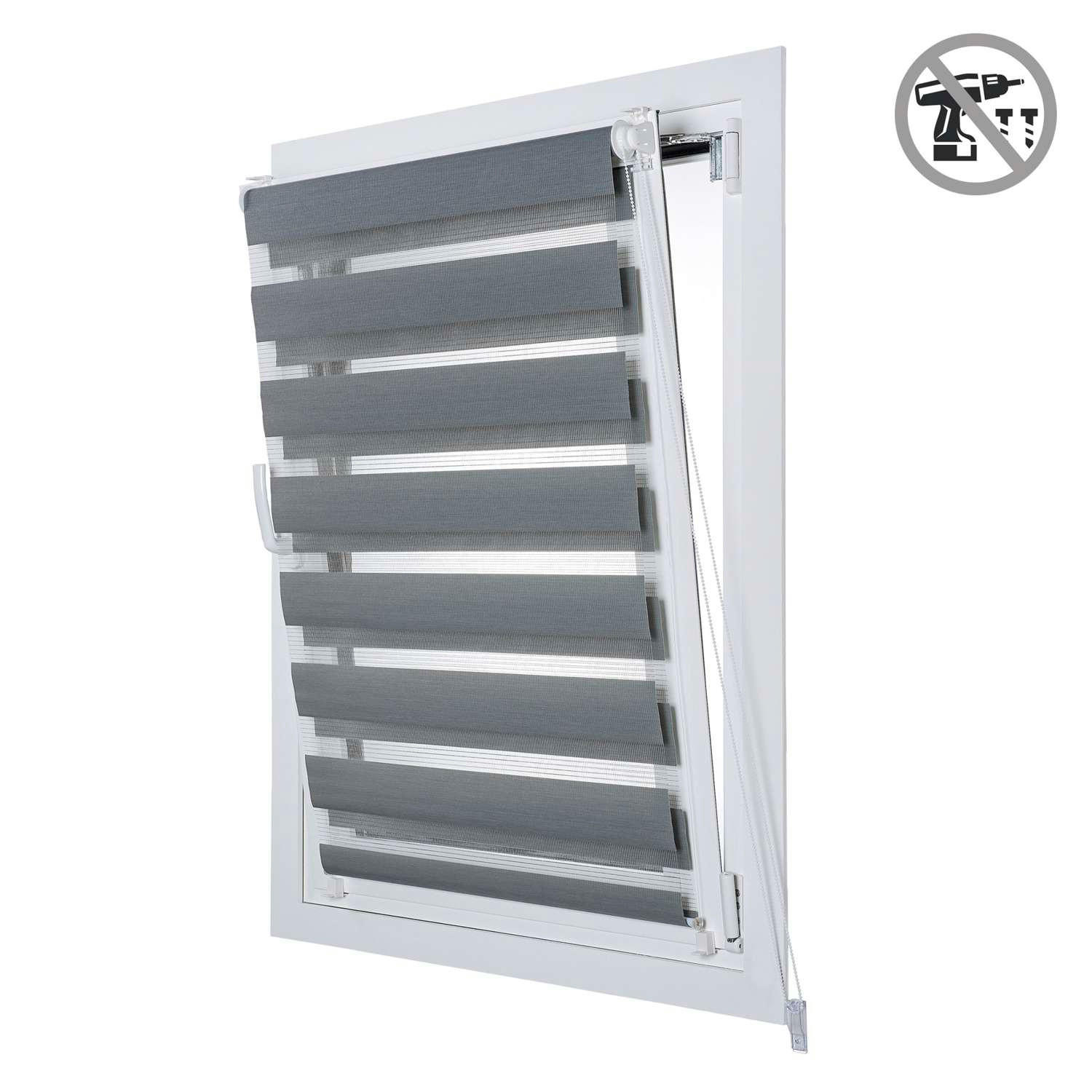 DOPPELROLLO Silber, 75 cm x 180 cm - Silberfarben, Kunststoff (75/180cm) - STORESDECO