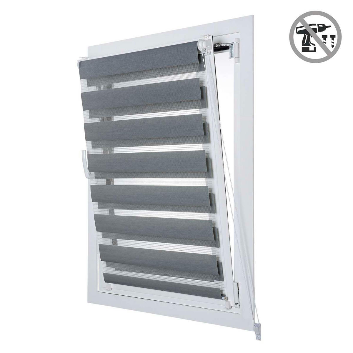DOPPELROLLO Silber, 150 cm x 180 cm - Silberfarben, Kunststoff (150/180cm) - STORESDECO