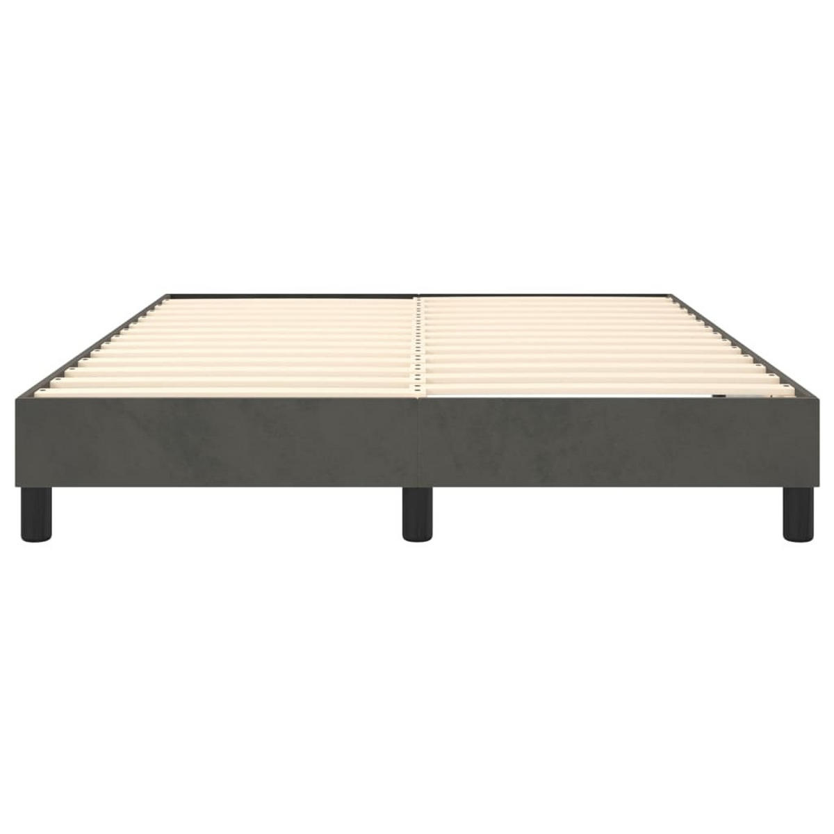 BETTGESTELL Dunkelgrau 140/200 Cm Samt - Grau, Holzwerkstoff (140/200cm) - vidaXL