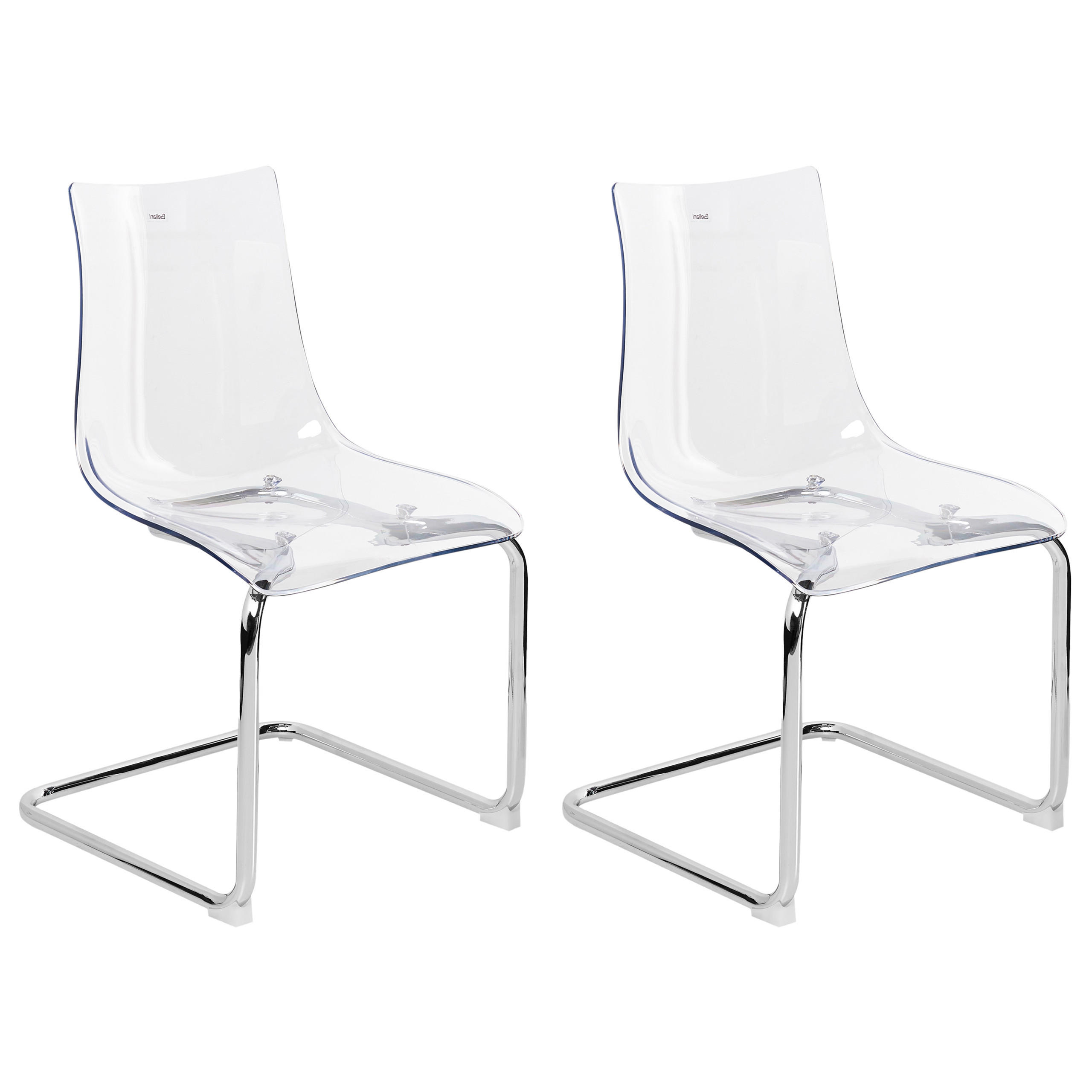 ESSZIMMERSTUHL Transparent Marshall - Transparent/Silberfarben, Kunststoff (48/81/48cm) - Beliani